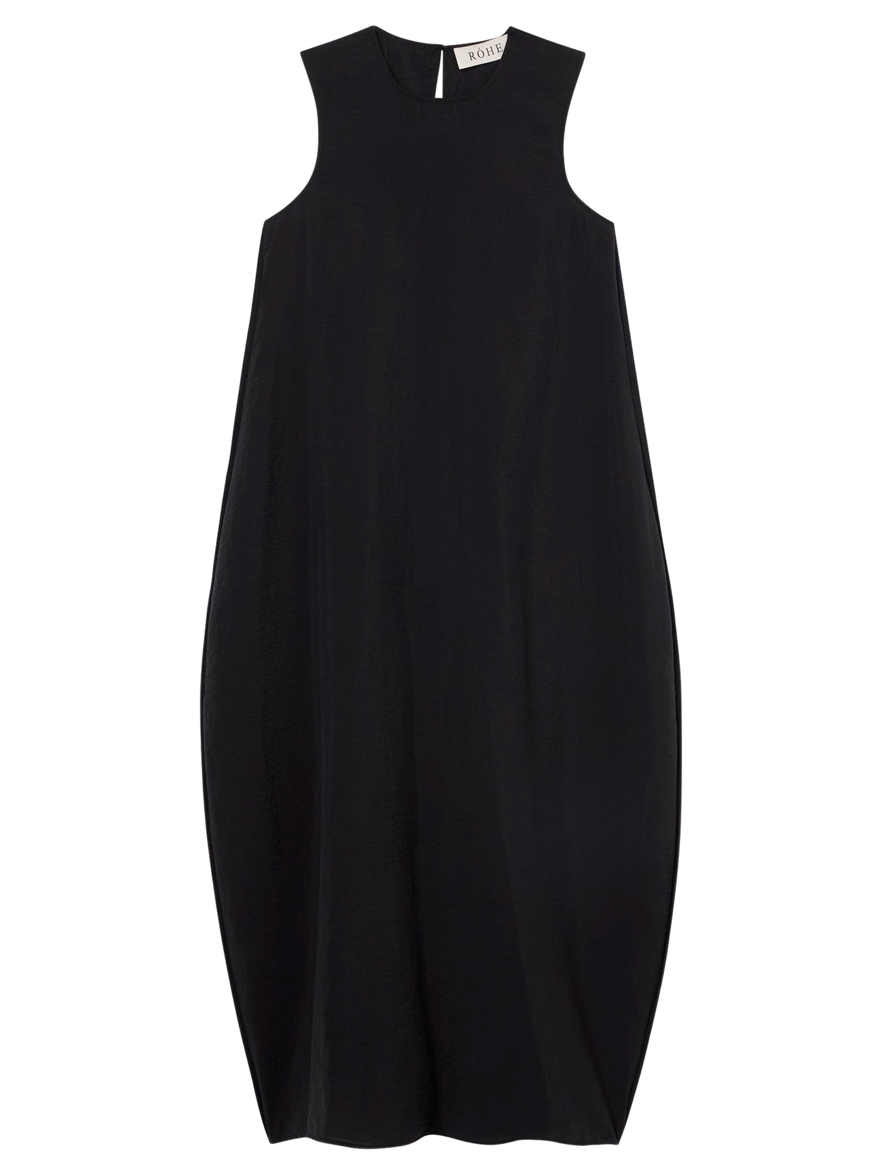 RÓHE | Hammered Silk Shaped Dress in Black | The UNDONE