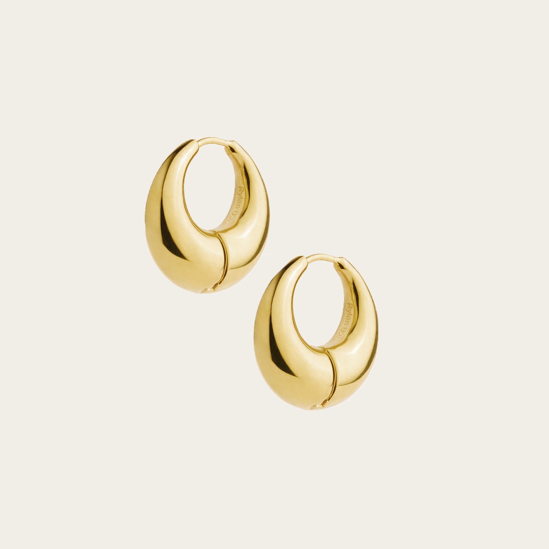 Rylan | Smooth Moon Hoop Earrings in Gold | The UNDONE