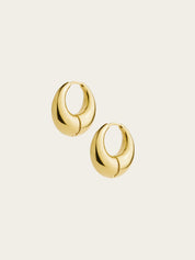 Rylan | Smooth Moon Hoop Earrings in Gold | The UNDONE
