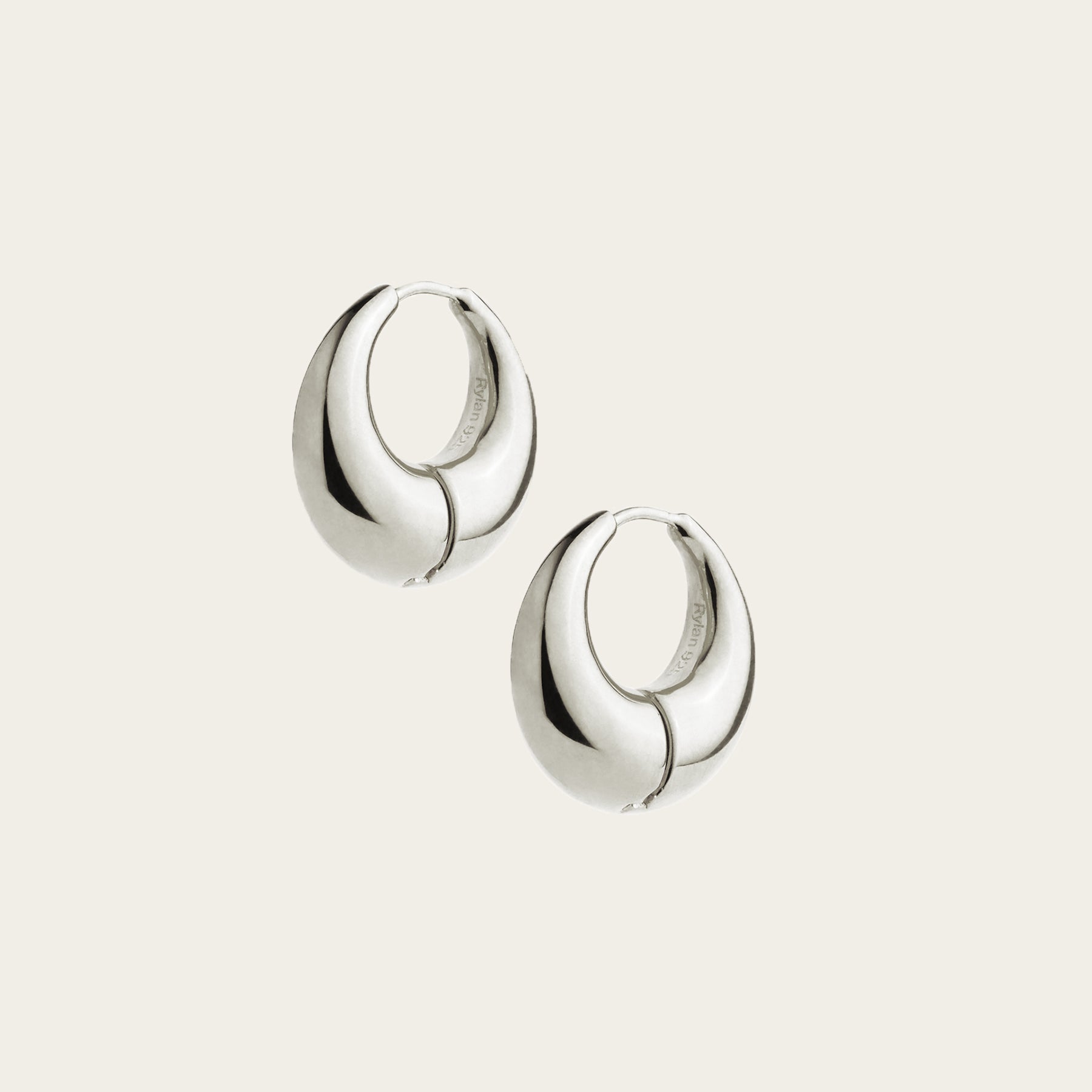 Rylan | Smooth Moon Hoop Earrings in Silver | The UNDONE