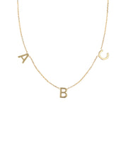 Sarah & Sebastian | Multi Petite Letter Necklace in 14K Yellow Gold | The UNDONE