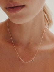 Sarah & Sebastian | Multi Petite Letter Necklace in 14K Yellow Gold | The UNDONE