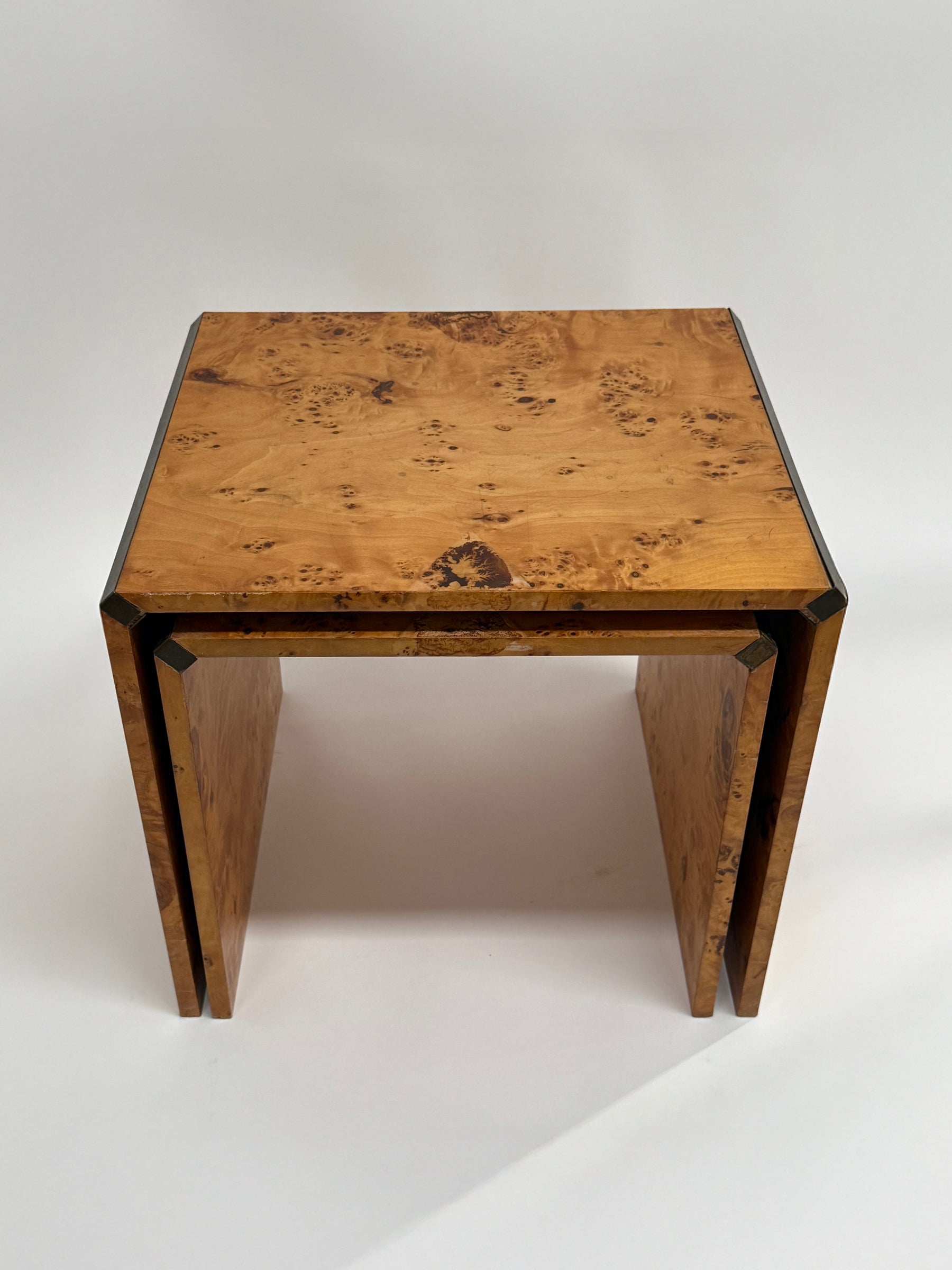 Secondi | Italian Burr Wood Nest of Tables | The UNDONE