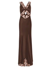 SIR THE LABEL | Aries Cut Out Gown in Chocolate Brown | The UNDONE
