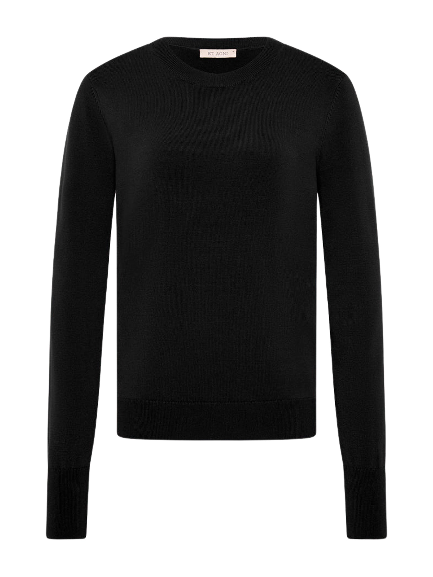 St. Agni | Classic Crew Neck Sweater in Black | The UNDONE