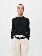 St. Agni | Classic Crew Neck Sweater in Black | The UNDONE