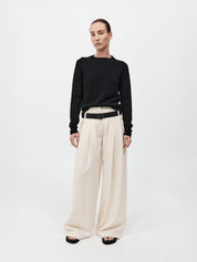 St. Agni | Classic Crew Neck Sweater in Black | The UNDONE