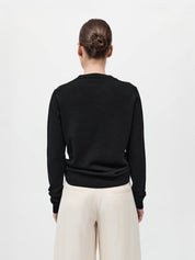 St. Agni | Classic Crew Neck Sweater in Black | The UNDONE