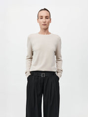 St. Agni | Classic Crew Neck Sweater in Cream Creme | The UNDONE