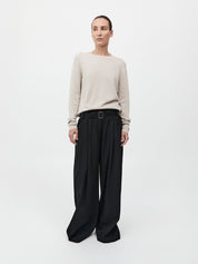 St. Agni | Classic Crew Neck Sweater in Cream Creme | The UNDONE