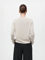 St. Agni | Classic Crew Neck Sweater in Cream Creme | The UNDONE