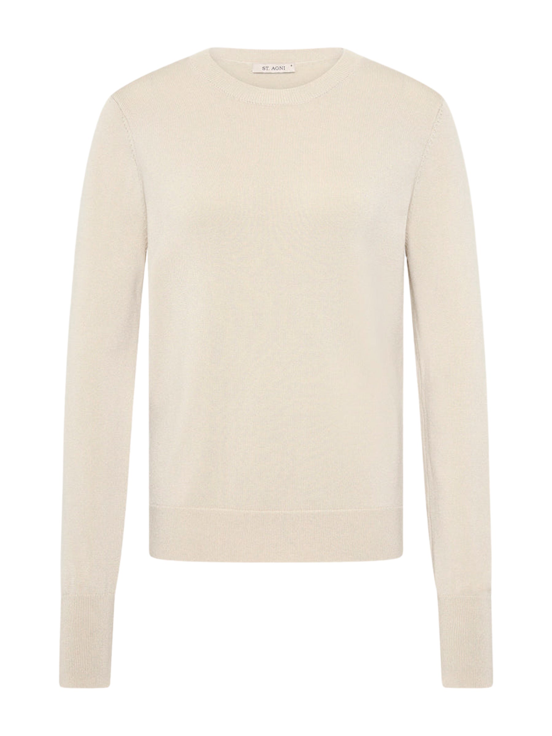 St. Agni | Classic Crew Neck Sweater in Cream Creme | The UNDONE