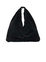 The Row | Bindle Small Suede Tote Bag in Black | The UNDONE