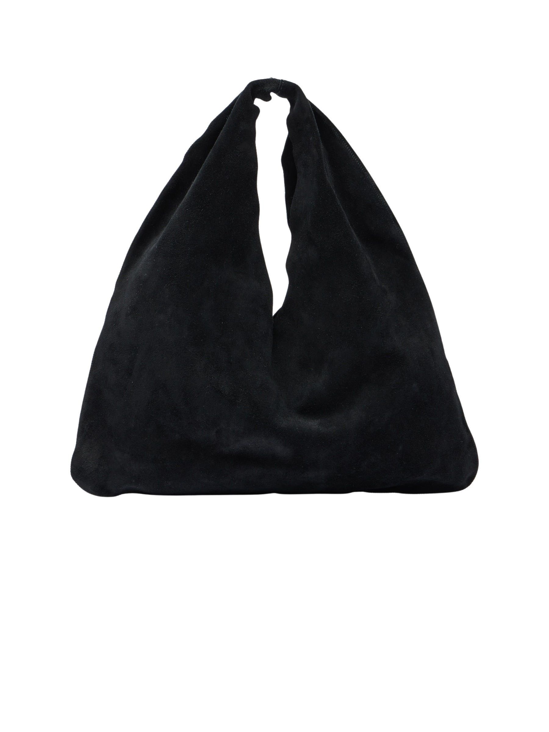 The Row | Bindle Small Suede Tote Bag in Black | The UNDONE