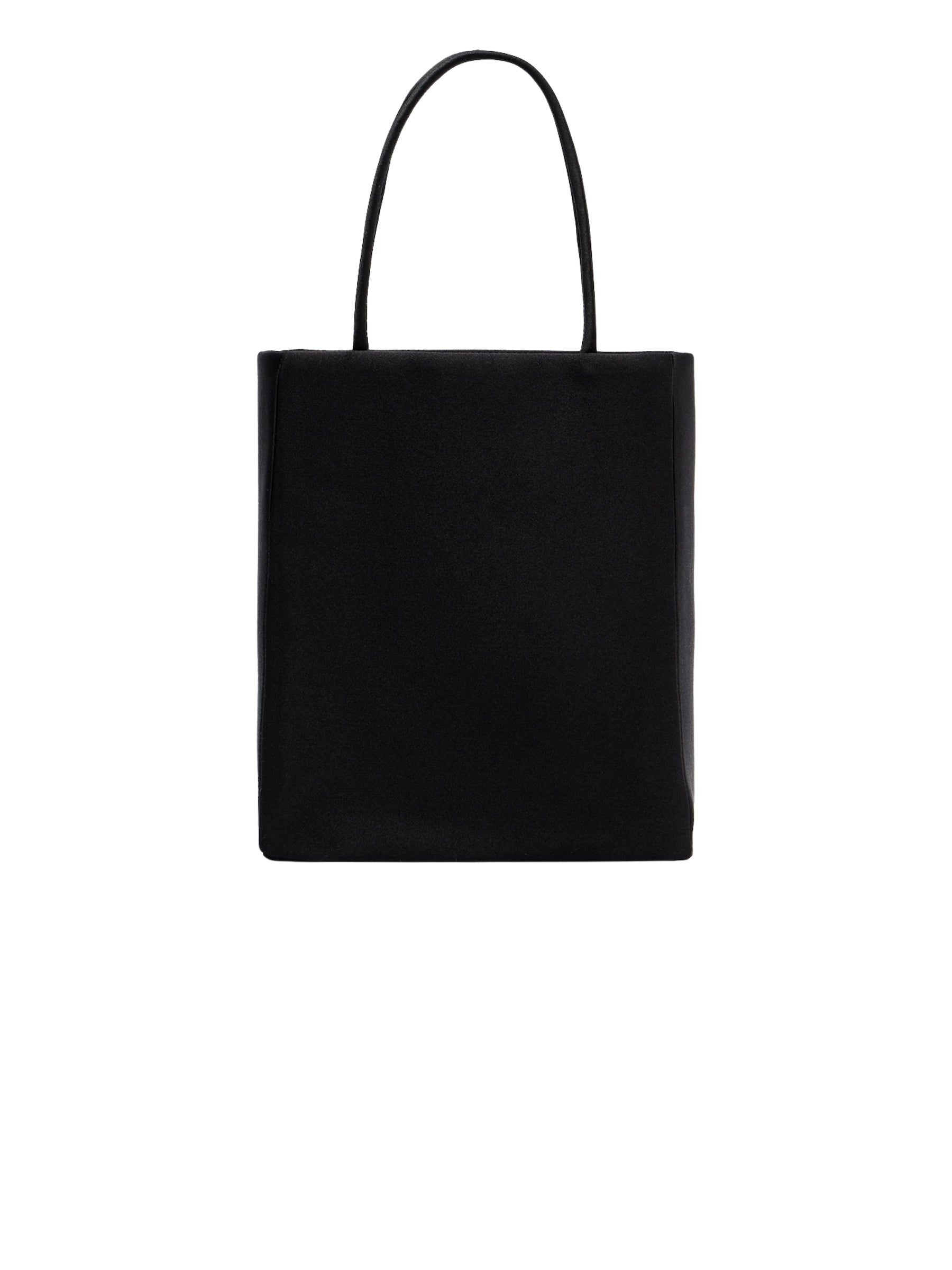 The Row | Cecily Mini Satin Shopper in Black | The UNDONE