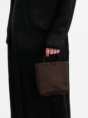The Row | Cecily Satin Tote Bag in Brown | The UNDONE