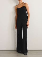 The Row | Gala Crepe Wide-Leg Pants in Black | The UNDONE