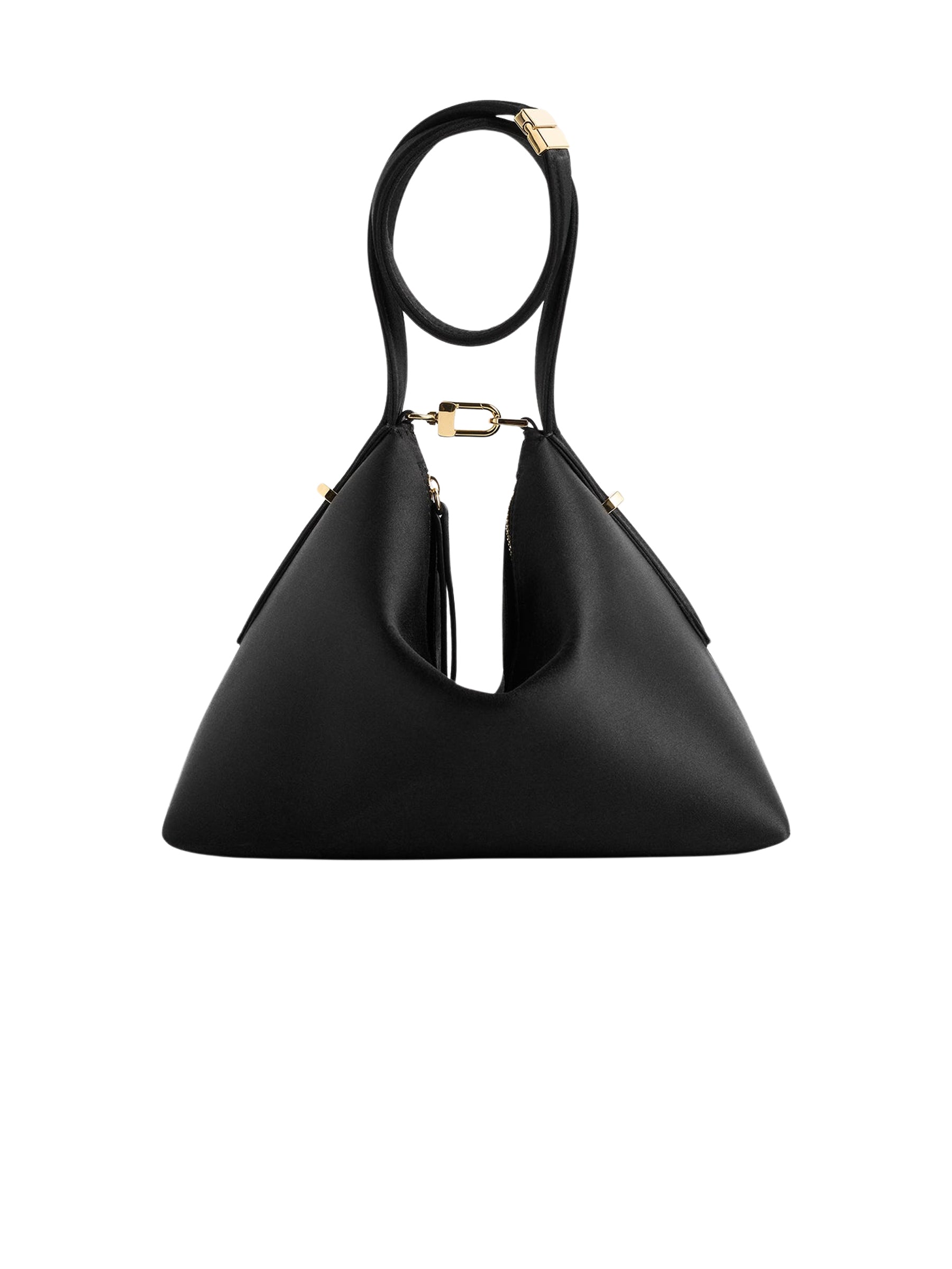 TOTEME | Bevel Satin Wristlet in Black | The UNDONE