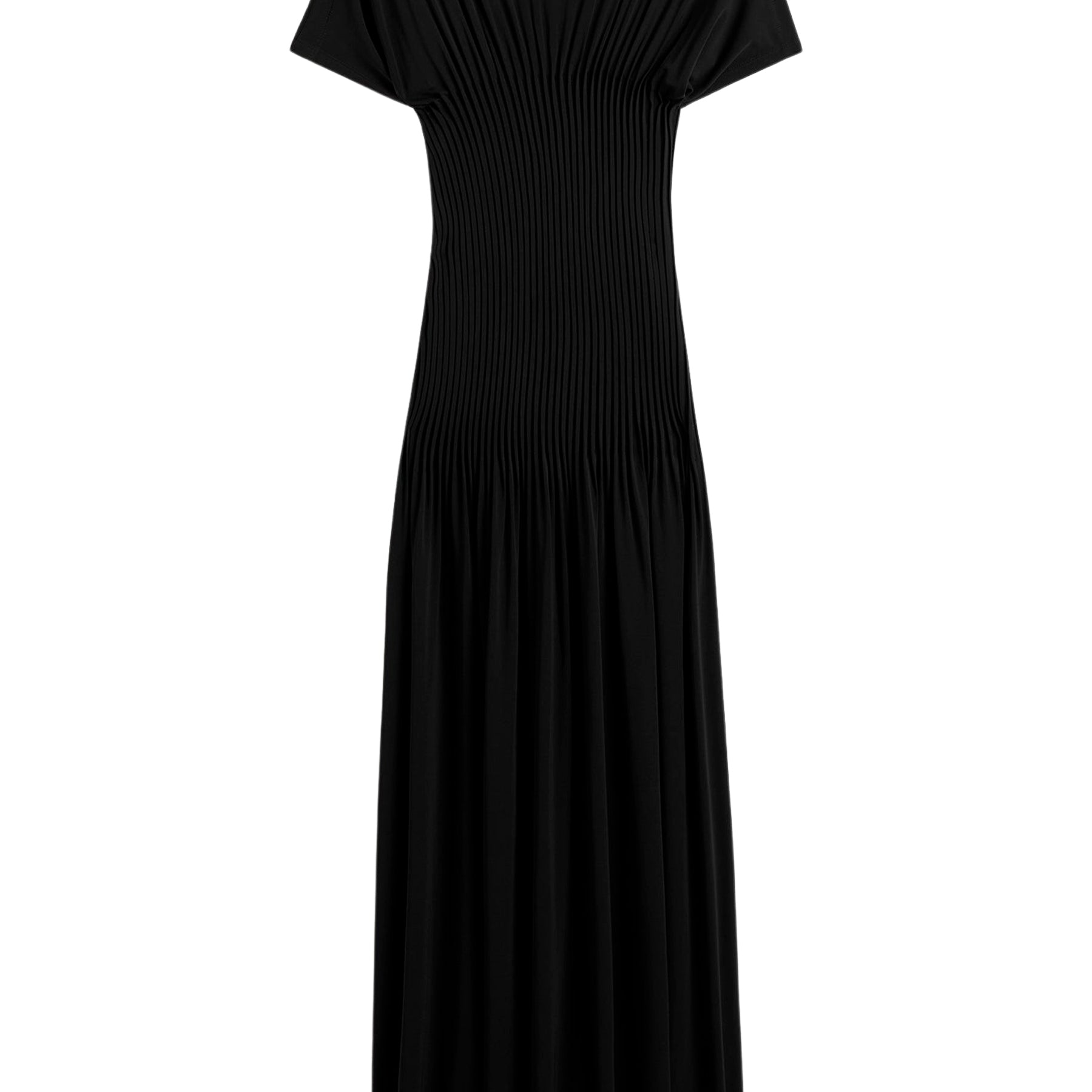 TOTEME | Knife-pleated Jersey Dress in Black | The UNDONE