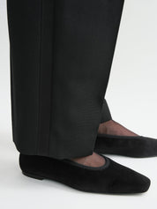TOTEME | Minimalist Velvet Ballerinas in Black | The UNDONE
