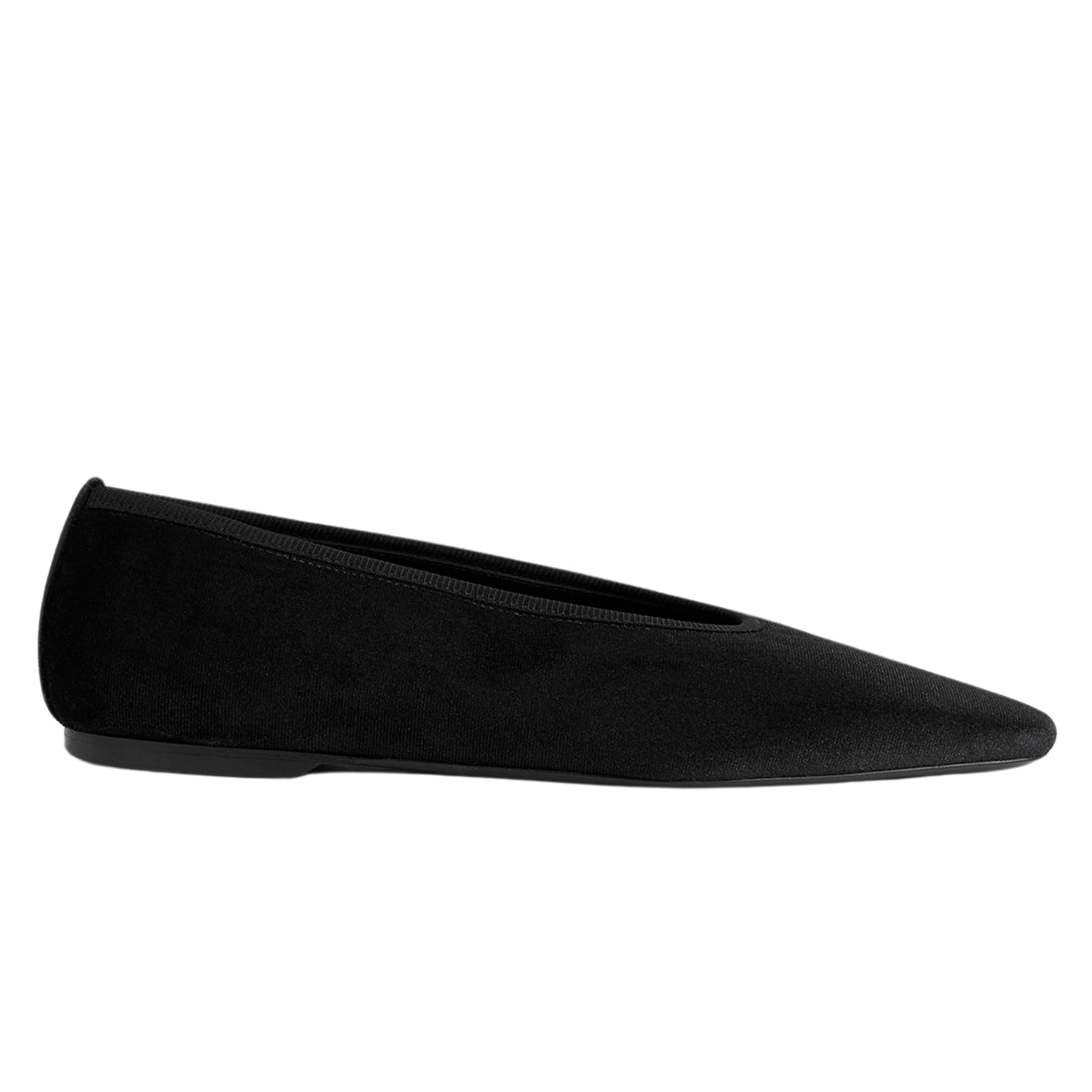 TOTEME | Minimalist Velvet Ballerinas in Black | The UNDONE