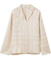 TOTEME | Monogram Silk Pj Top in Ivory | The UNDONE