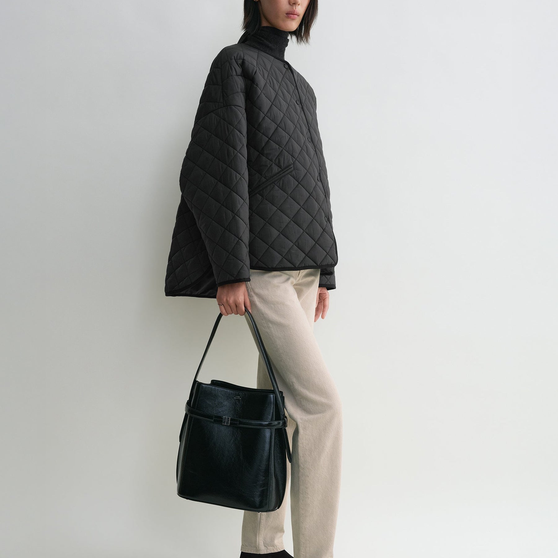 TOTEME | Quilted Jacket in Black | The UNDONE