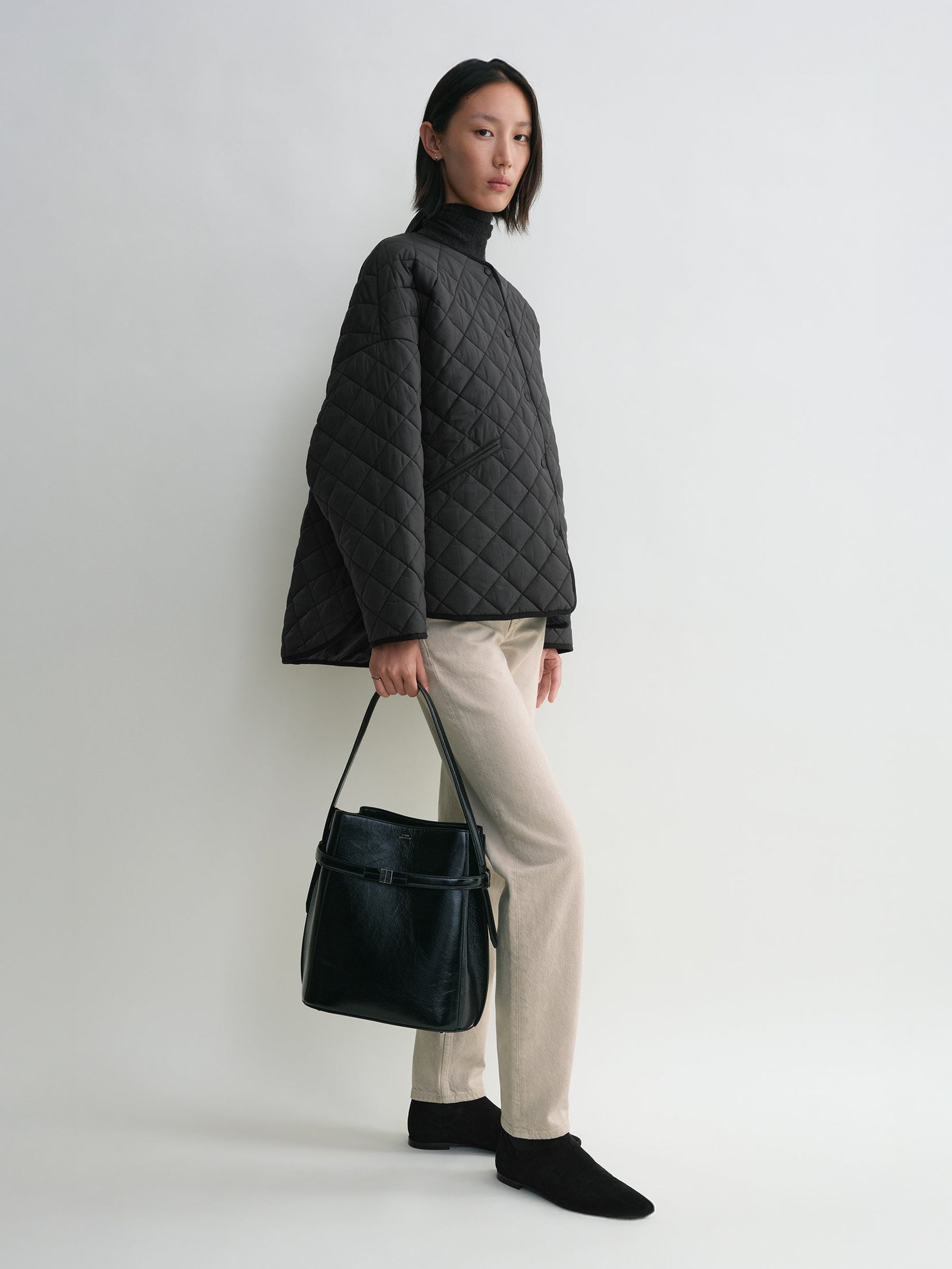 TOTEME | Quilted Jacket in Black | The UNDONE