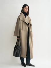 TOTEME | Signature Wool Cashmere Coat in Truffle | The UNDONE