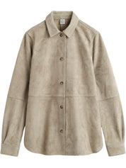 TOTEME | Soft Suede Shirt in Beige Desert | The UNDONE