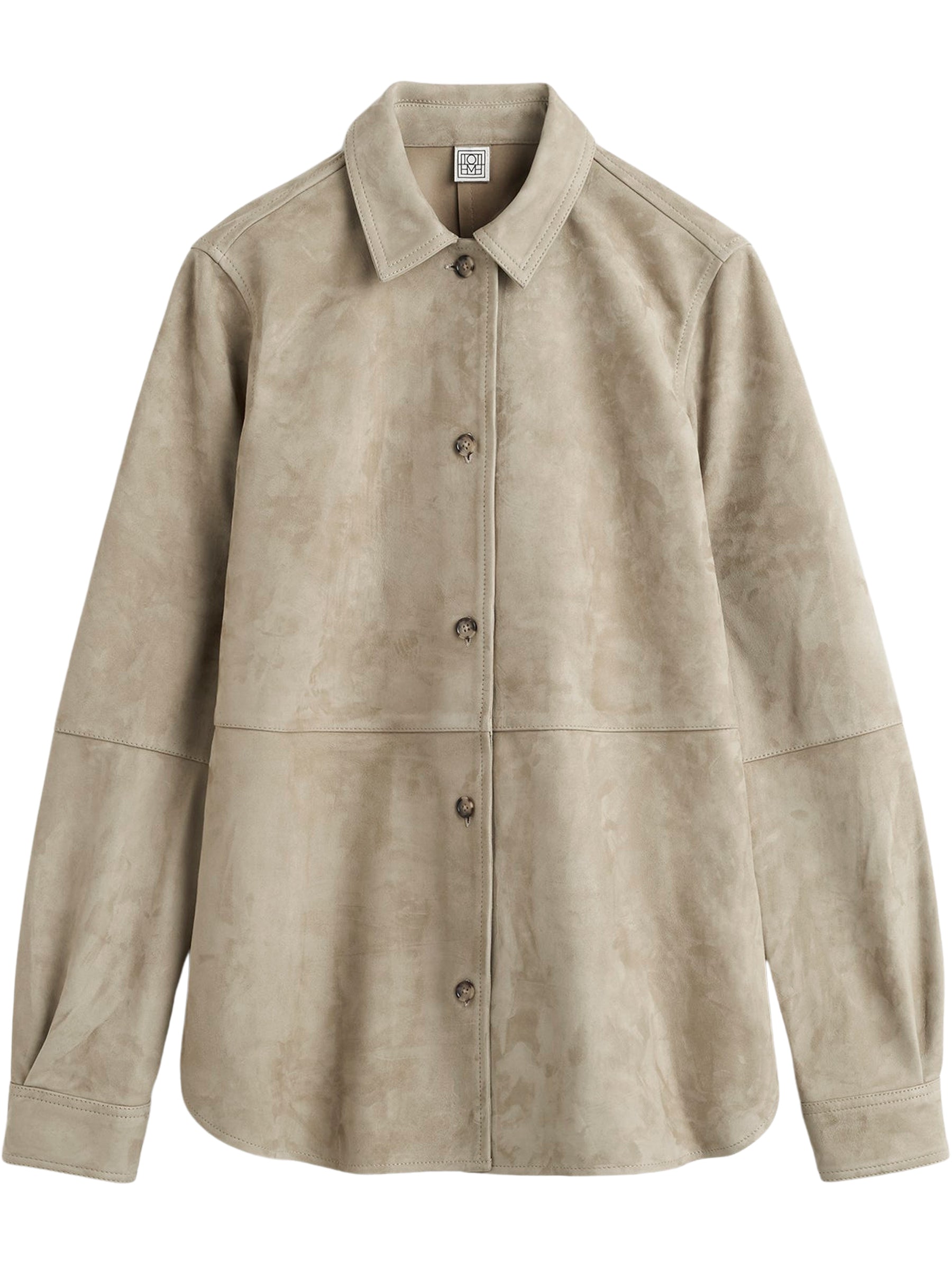 TOTEME | Soft Suede Shirt in Beige Desert | The UNDONE