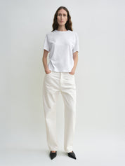 TOTEME | Twisted Seam Denim Full Length in Off-White | The UNDONE