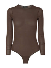 WARDROBE.NYC | Stretch-Jersey Thong Bodysuit in Brown | The UNDONE