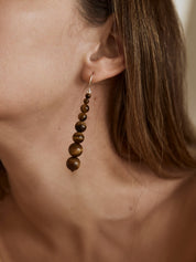 Remi Beaded Earrings - Tigers Eye | The UNDONE