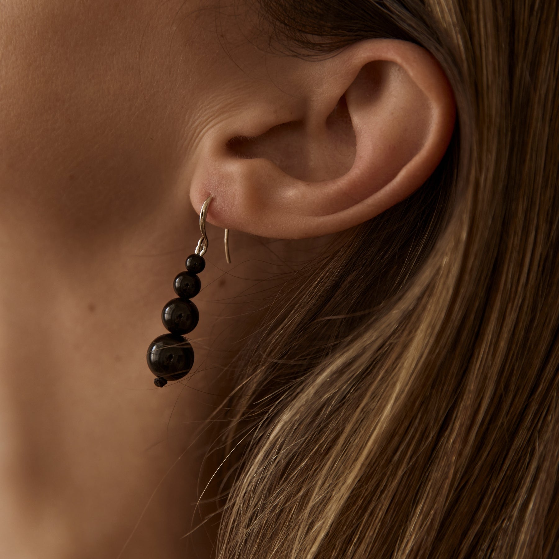 Remi Petite Beaded Earrings - Black Onyx | The UNDONE