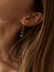 Remi Petite Beaded Earrings - Green Jade | The UNDONE