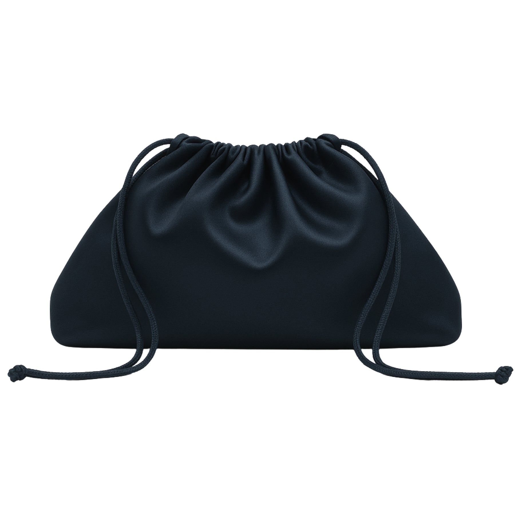 The Navy Satin Pouch Bag | The UNDONE
