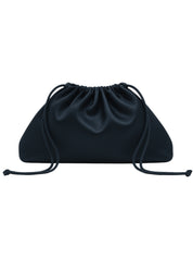 The Navy Satin Pouch Bag | The UNDONE