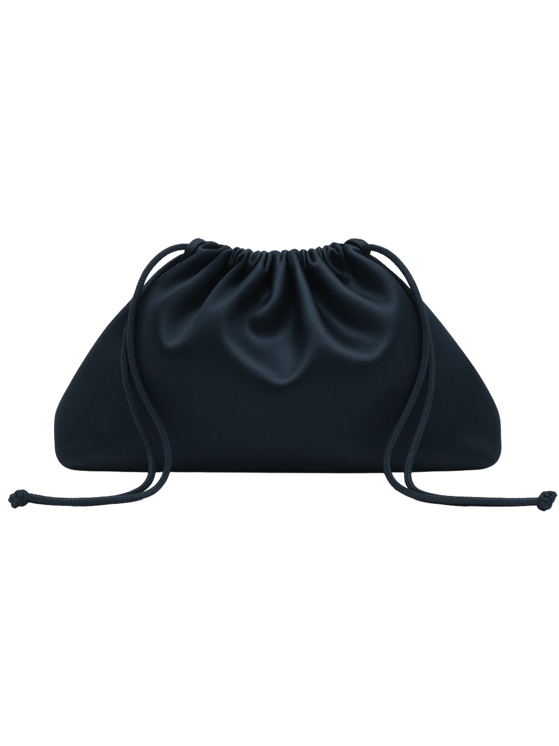 The Navy Satin Pouch Bag | The UNDONE