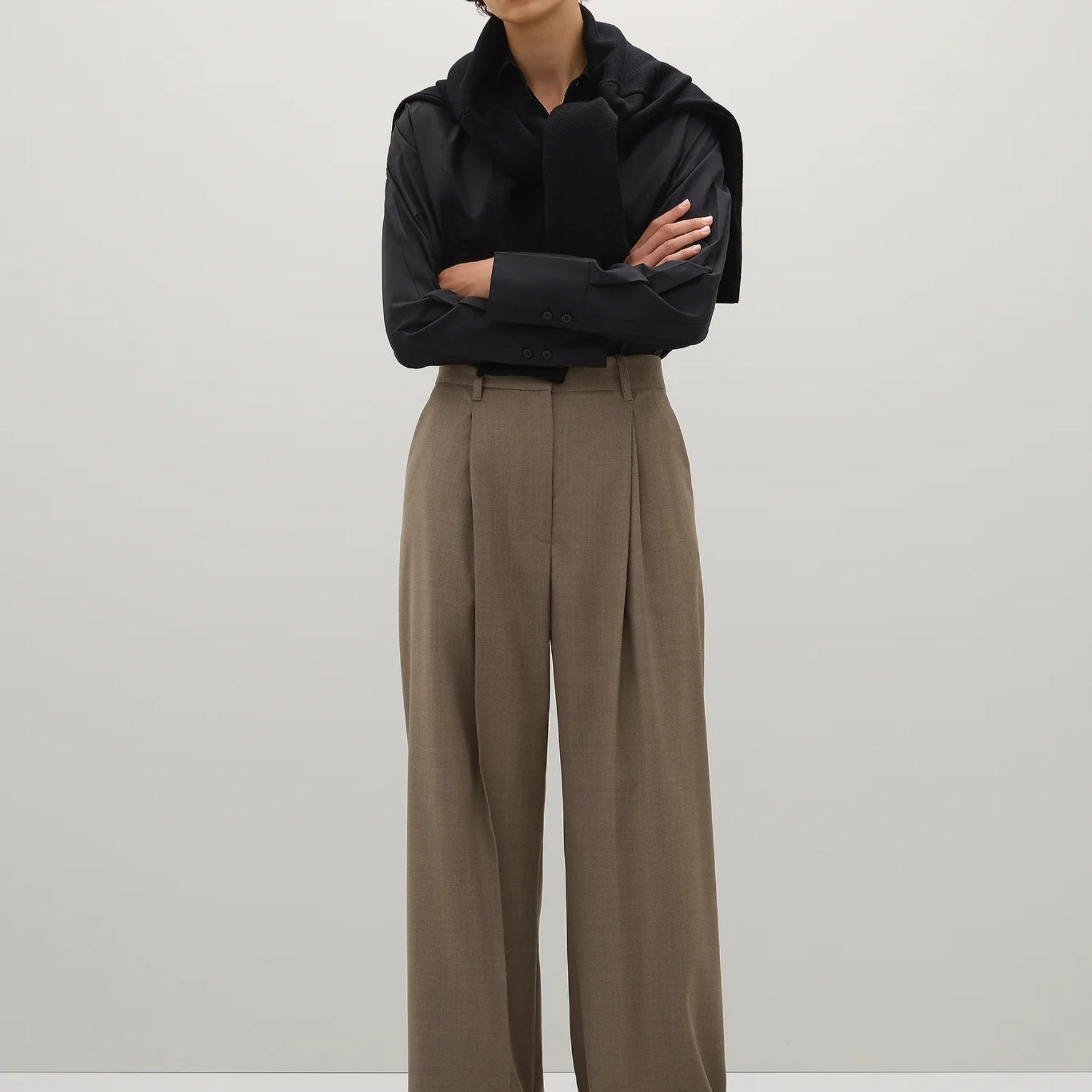 A.Emery | Goddard Pleated Trouser in Beige | The UNDONE