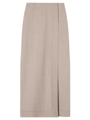 A.Emery | Joan Wrap Skirt in Beige Almond | The UNDONE