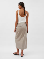 A.Emery | Joan Wrap Skirt in Beige Almond | The UNDONE