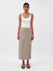 A.Emery | Joan Wrap Skirt in Beige Almond | The UNDONE