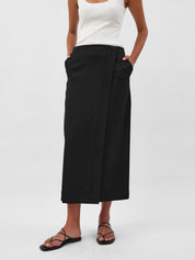 A.Emery | Joan Wrap Skirt in Black | The UNDONE