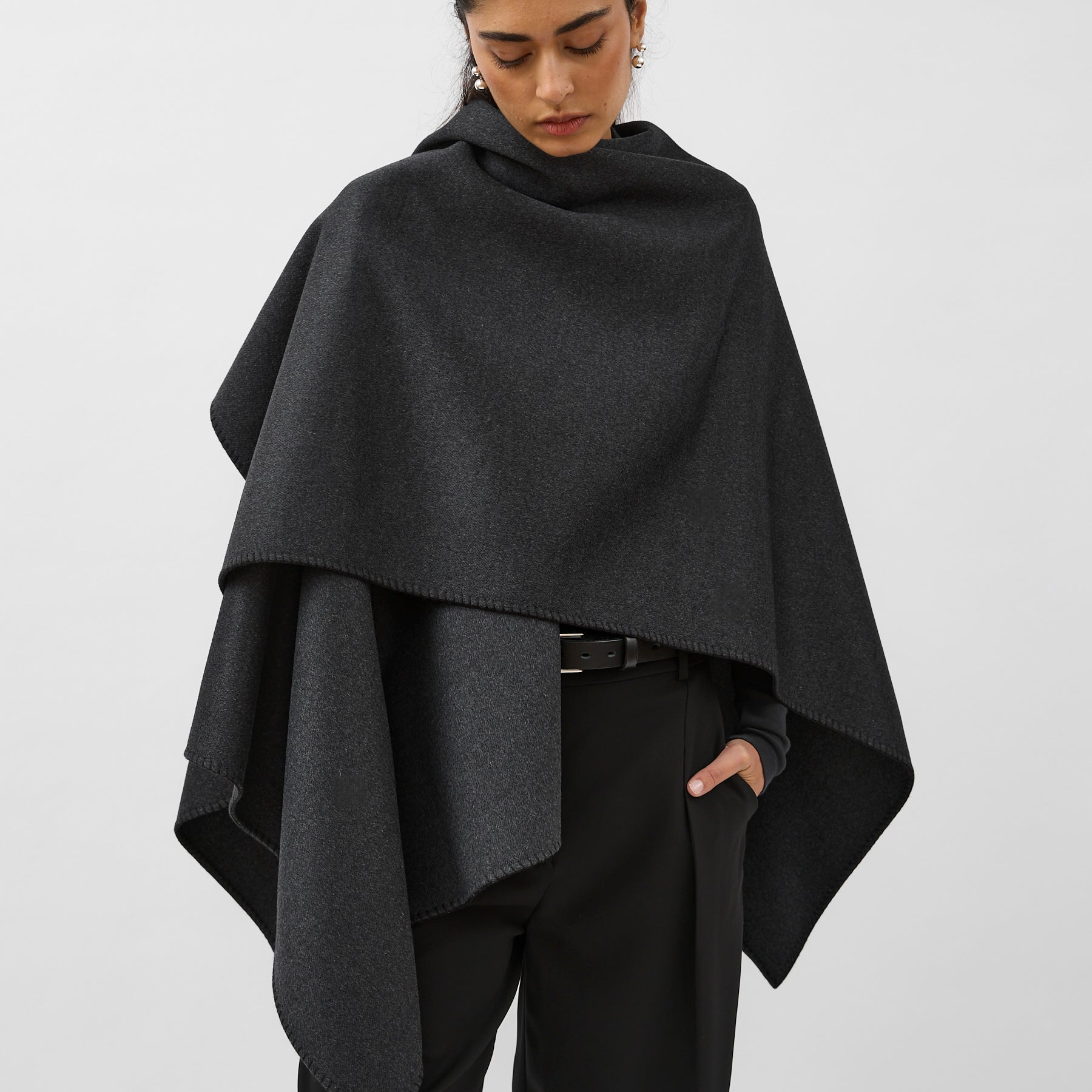 A.Emery | Lena Wrap in Charcoal Melange | The UNDONE