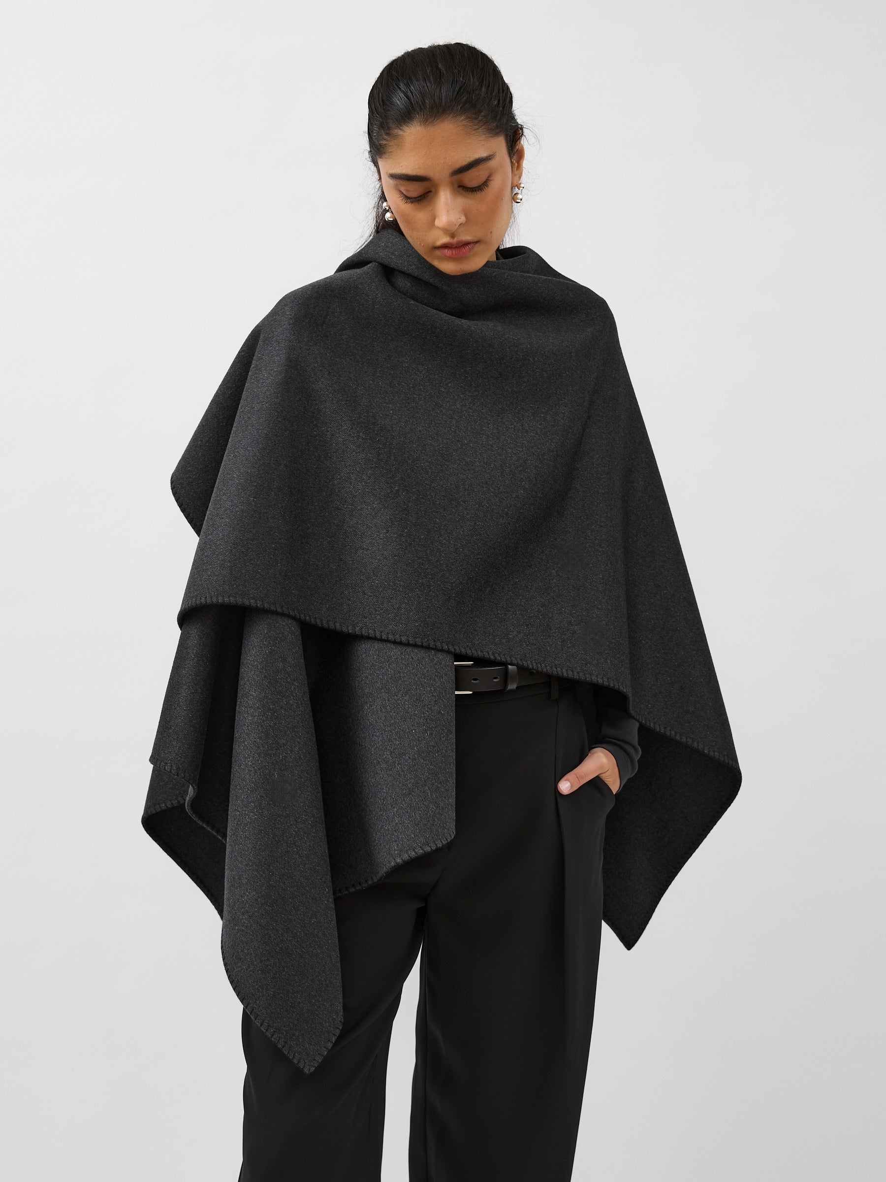 A.Emery | Lena Wrap in Charcoal Melange | The UNDONE