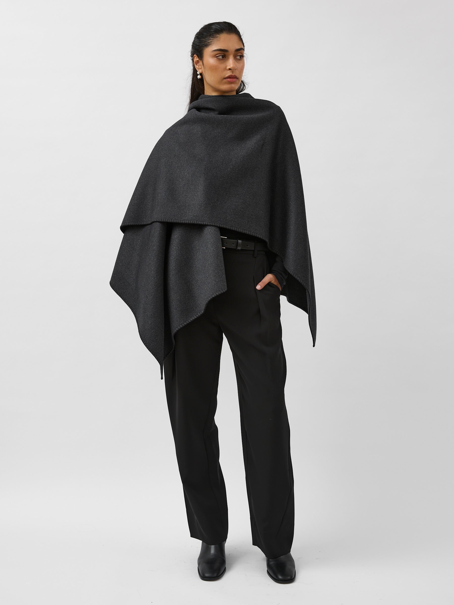 A.Emery | Lena Wrap in Charcoal Melange | The UNDONE