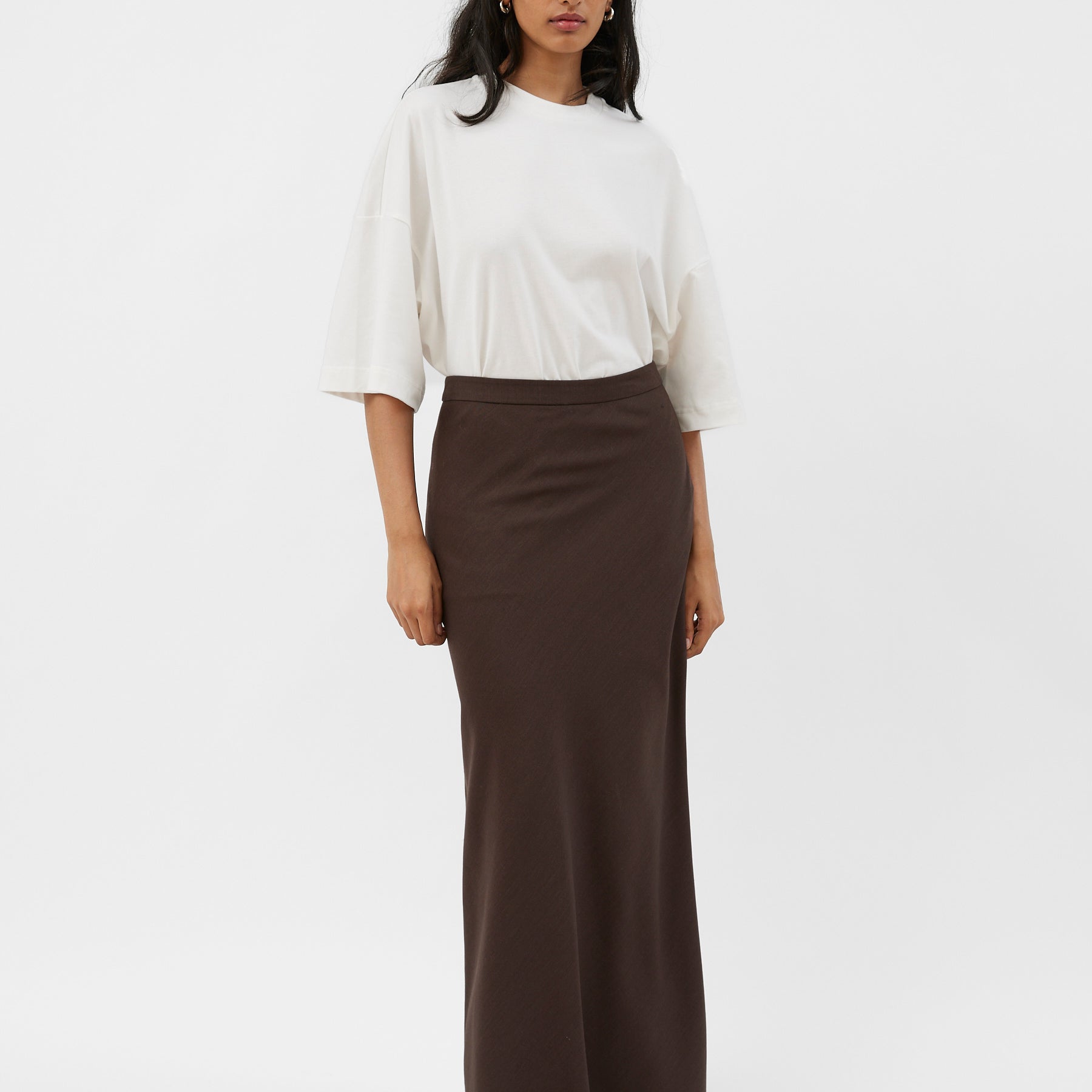 A.Emery | Riva Bias Skirt in Chocolate | The UNDONE