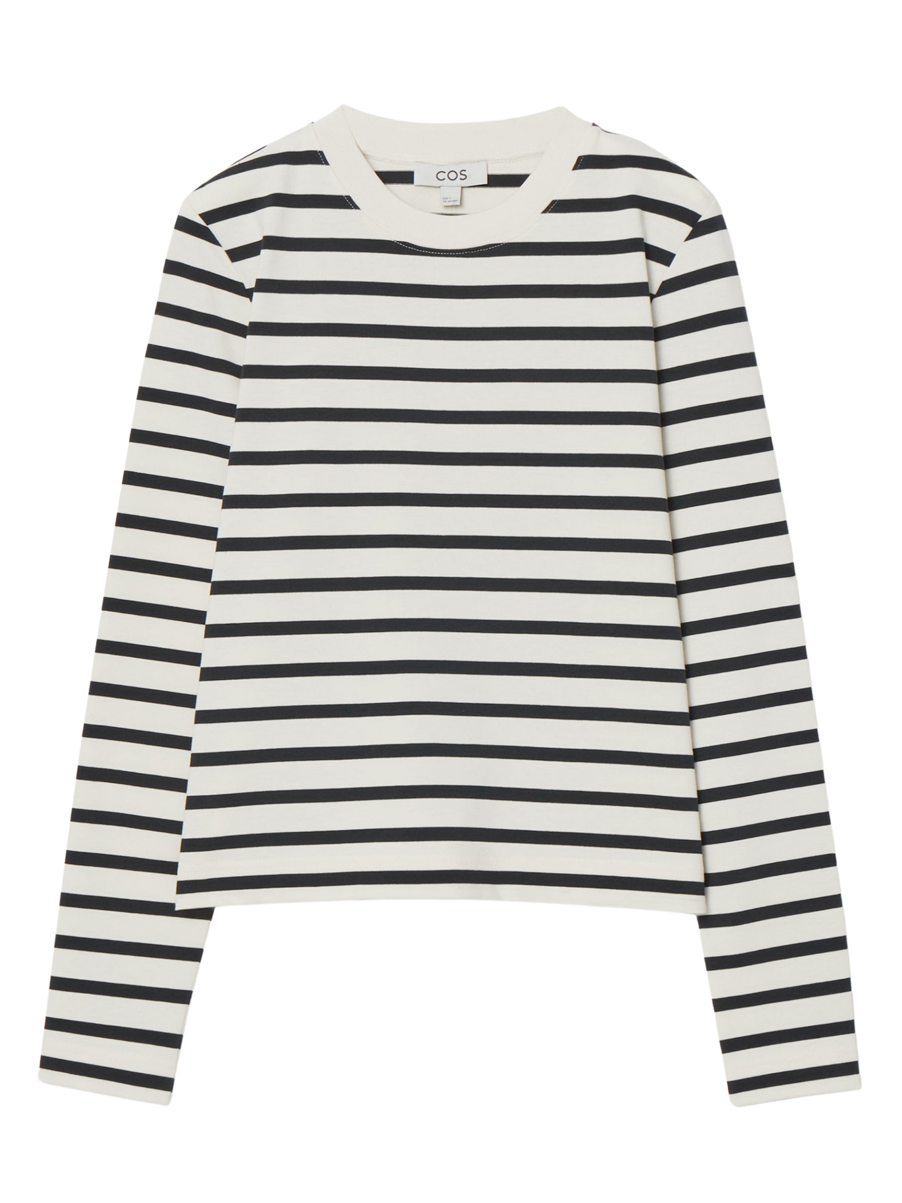 COS Navy Stripe Heavyweight Long Sleeve T-shirt | TheUNDONE