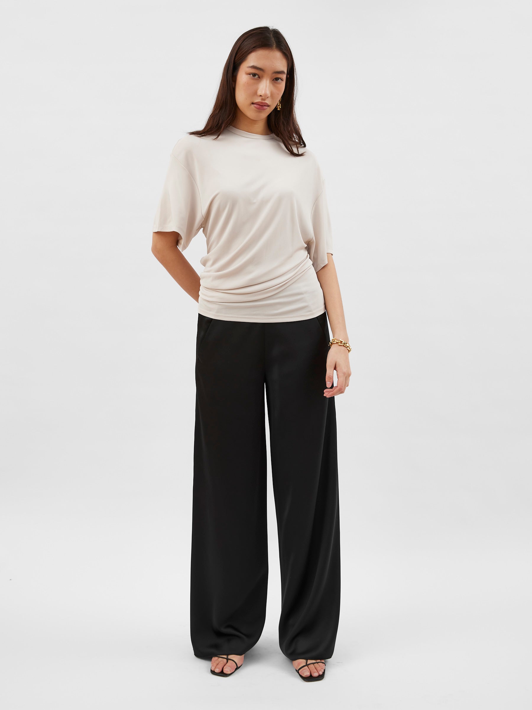 Christopher Esber | Side Cowl Waist Tee in Putty | The UNDONE